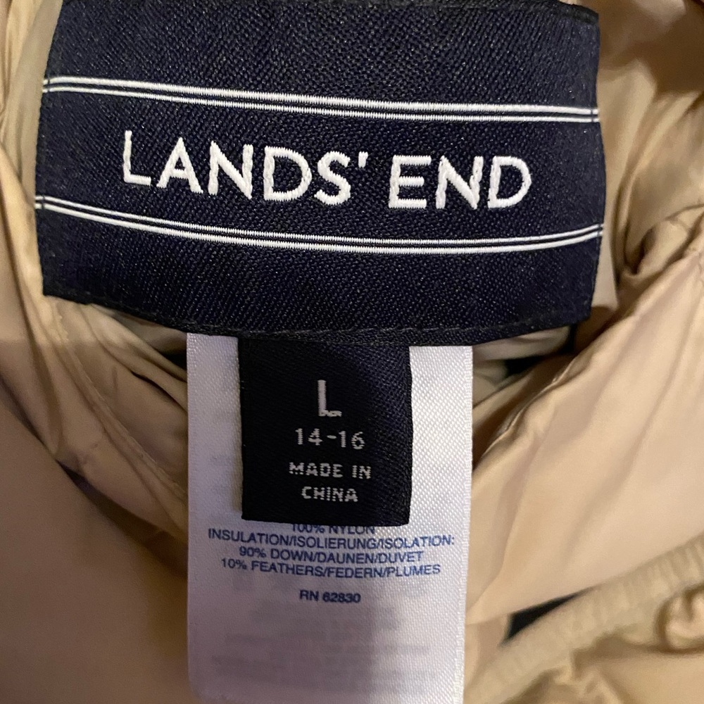 Lands End black/cream puffer jacket L - Picture 12 of 17